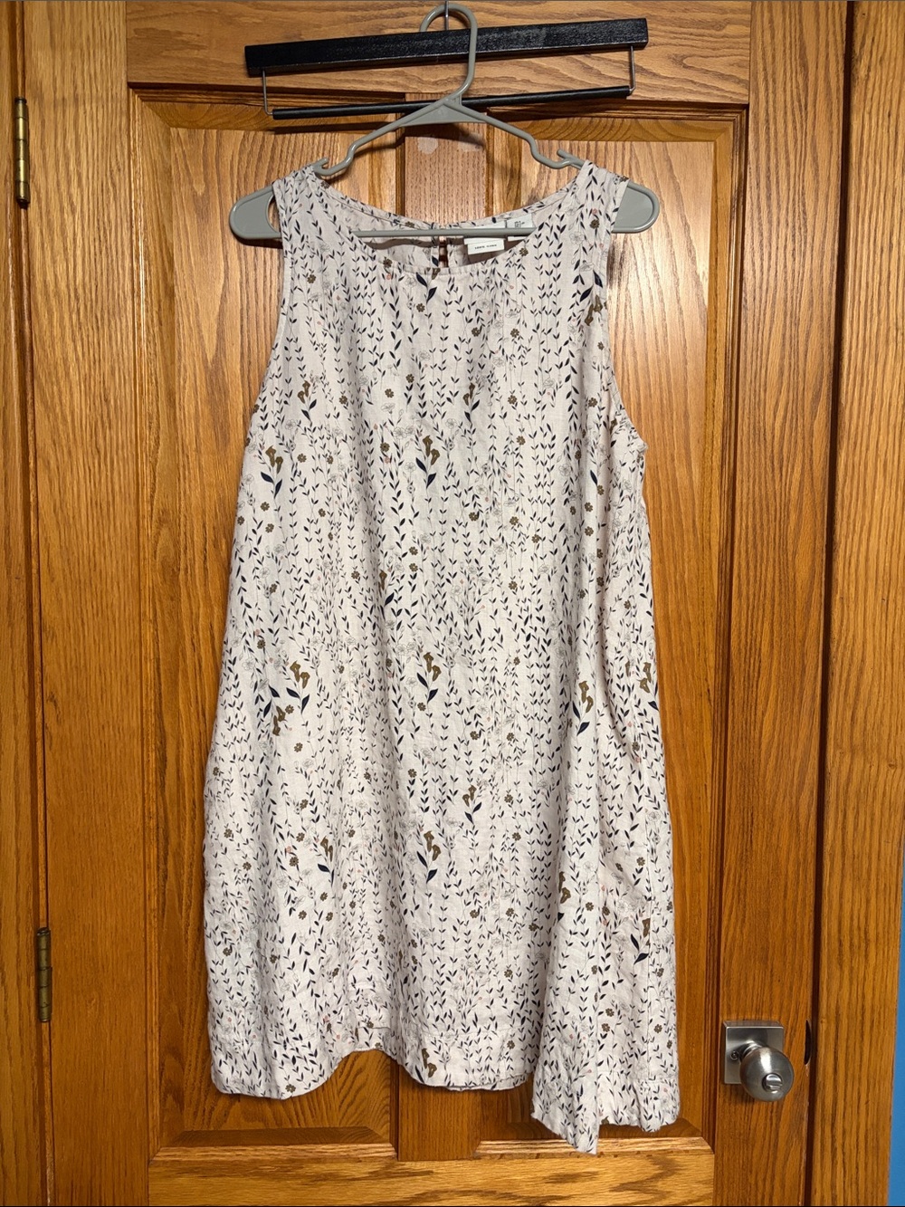 Rachel Zoe Cream Midi Dress with Navy & Olive Floral Print